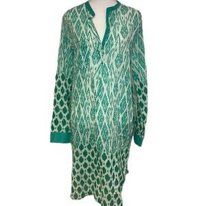 Shiraleah, NWT  Green Patterned Tunic Dress, size L